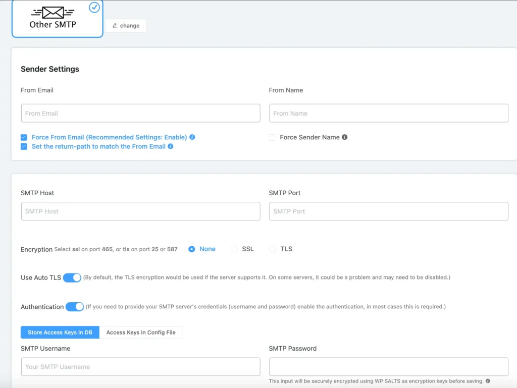 WordPress Not Sending Emails: OTHER SMTP Configuration 
